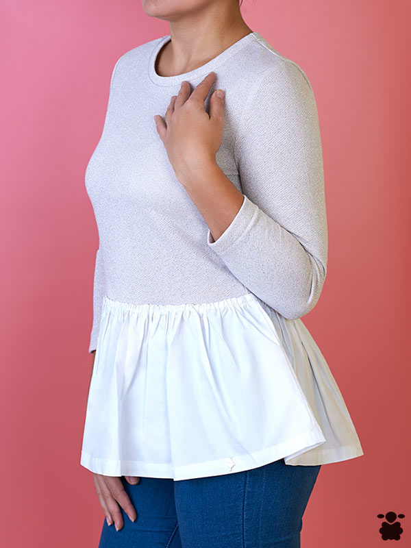 Jersey volantes taupe
