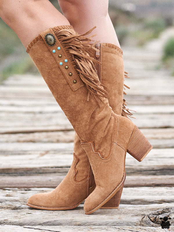 Botas altas boho chic camel