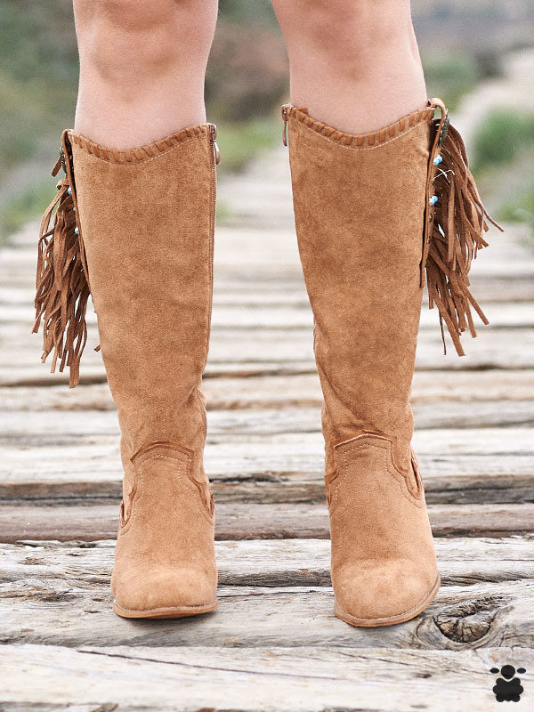 Botas altas boho chic camel