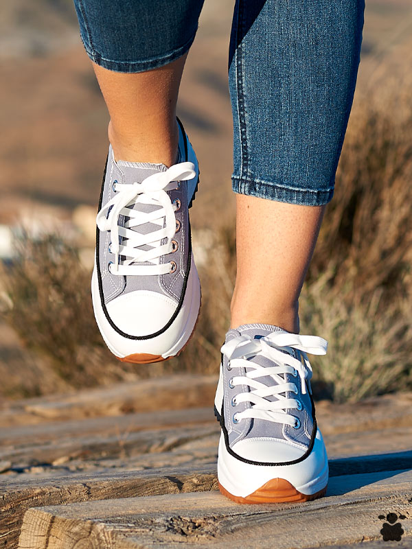 Deportivas azules para mujer con plataforma
