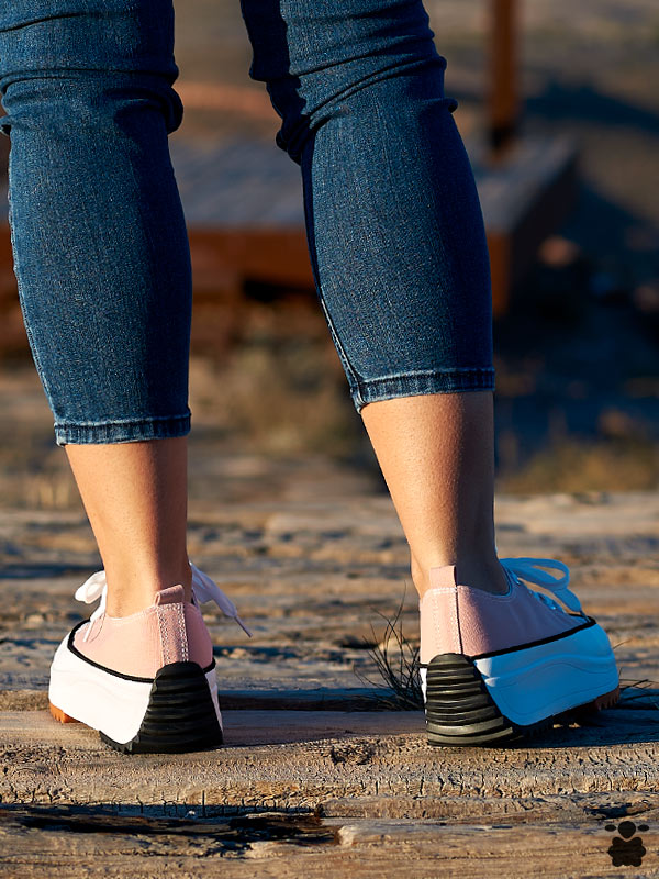 Deportivas rosas para mujer con plataforma