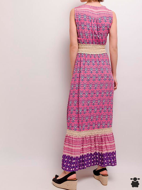Vestido boho chic morado