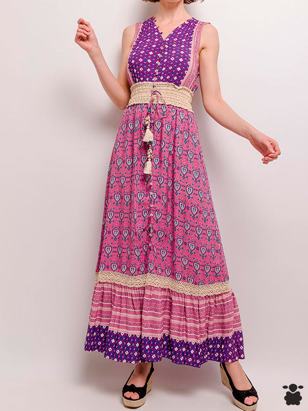 Vestido boho chic morado