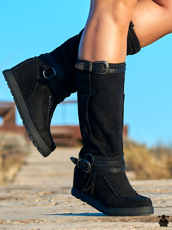 Botas altas boho color negro Botas altas boho color negro