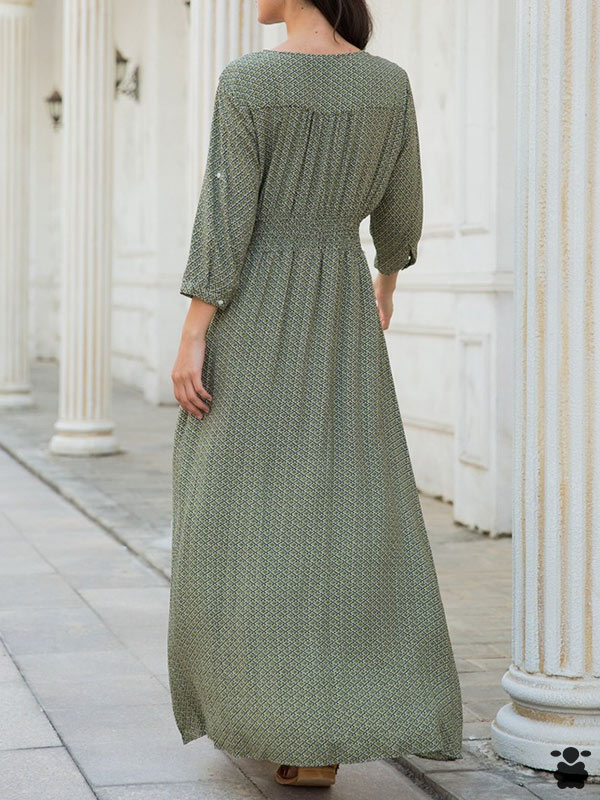 Vestido bohemio largo verde