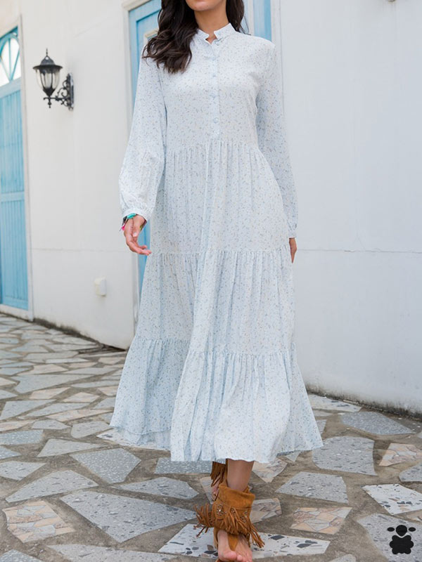 Vestilo boho azul cielo mangas largas