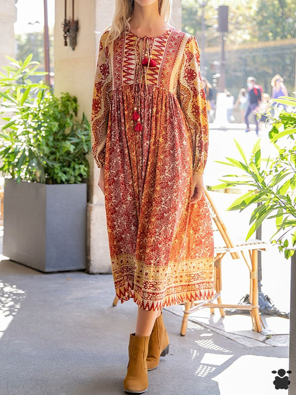 Vestido boho naranja Gaya