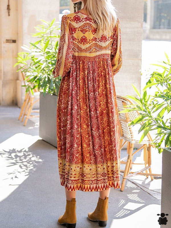 Vestido boho naranja Gaya