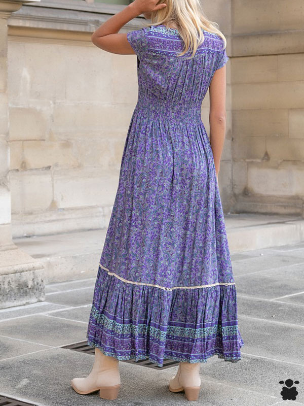 Boho chic vestido morado