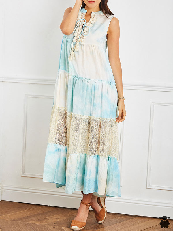 Vestido largo boho azul Menorca