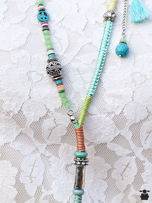 Colgante boho chic turquesa