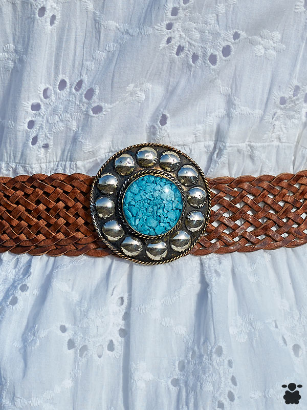 cuero hebilla celeste - Oveja Bohemia