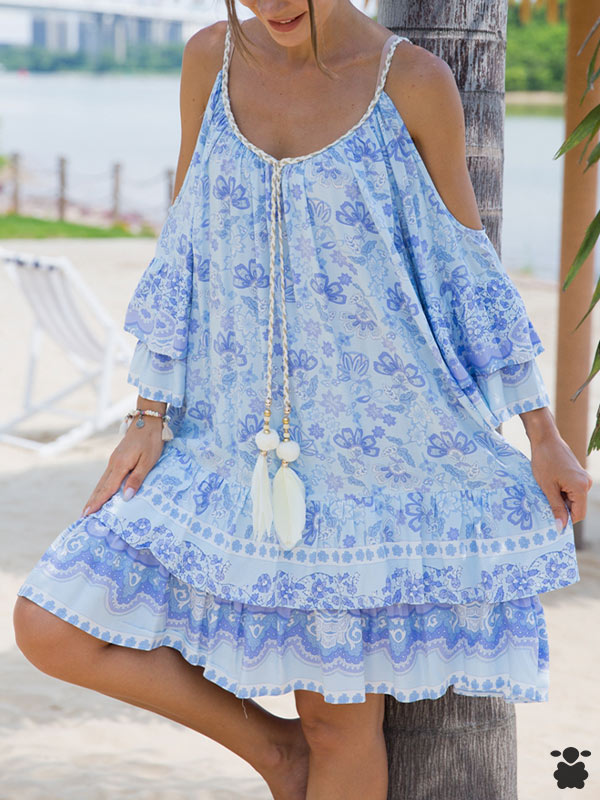 Vestido boho huelva en color azul Vestido boho huelva en color azul