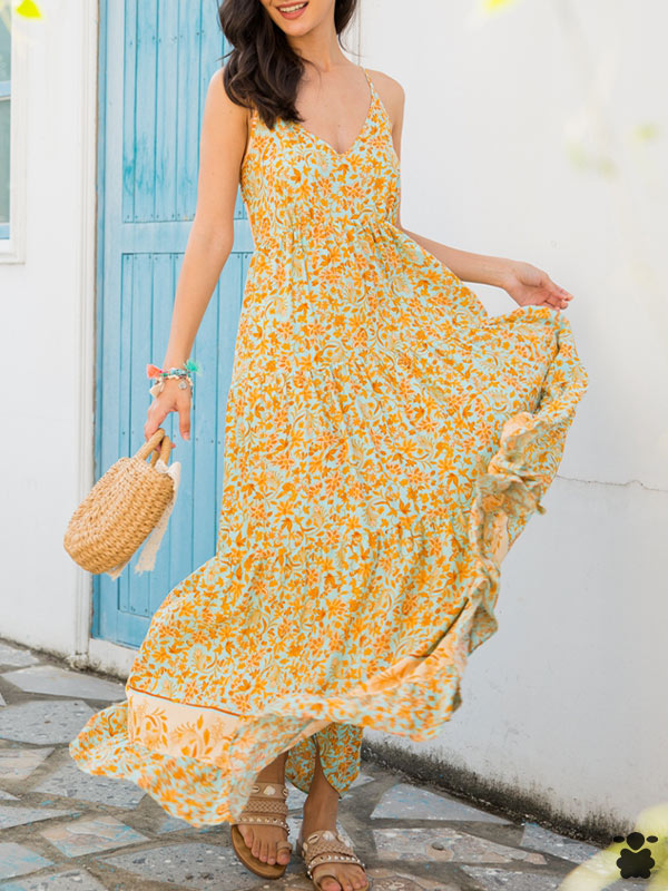 Vestido boho Nobel en color amarillo