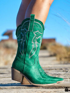 Bottes En Autruche Véritables Noires Du Far West