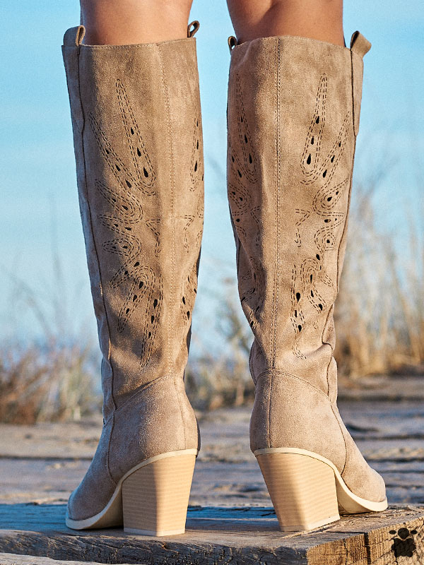 Botas cowboy kaki caladas modelo Huércal Oveja Bohemia