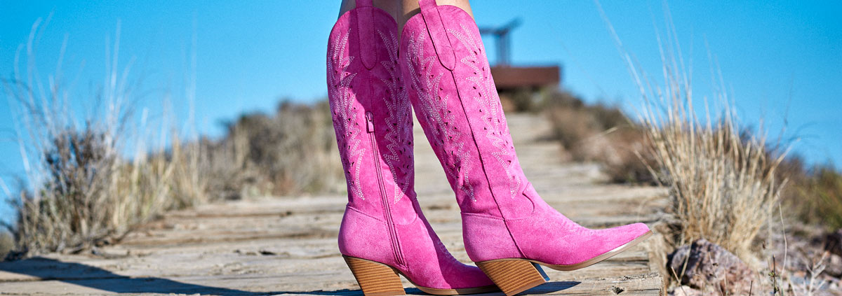 Botas cowboy mujer fucsia