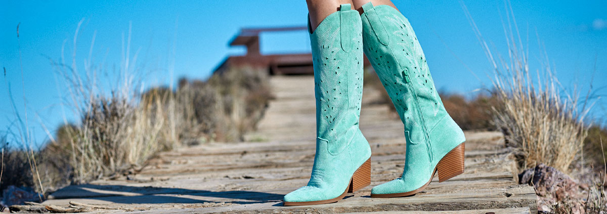 Botas cowboy mujer turquesa 1 Botas cowboy mujer turquesa