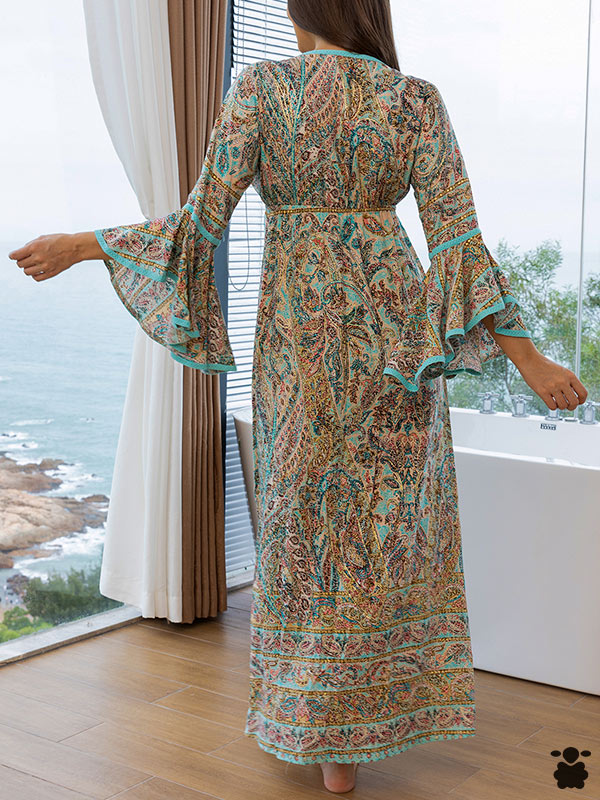 Vestido boho azul-tierra