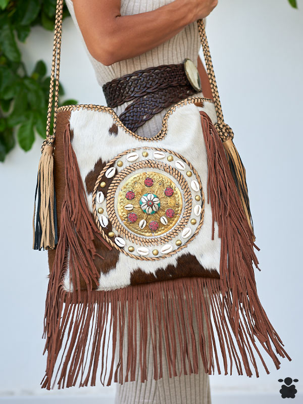 bolso boho Tumbao blanco en piel