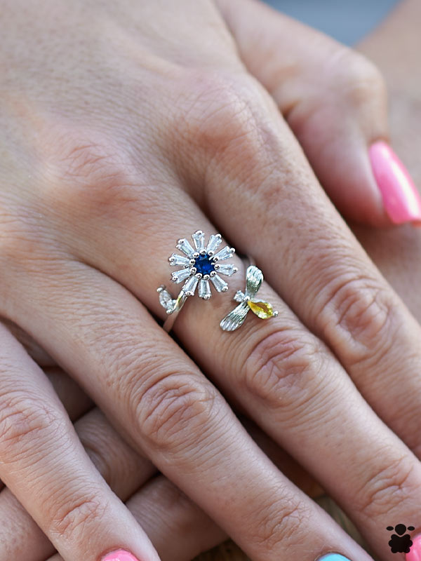 Anillo Boho Flor Miel