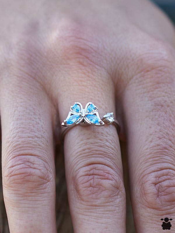 Anillo Boho Mariposa Azul