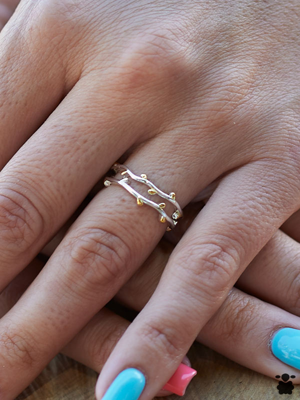 Anillo Boho Ramita Dorada